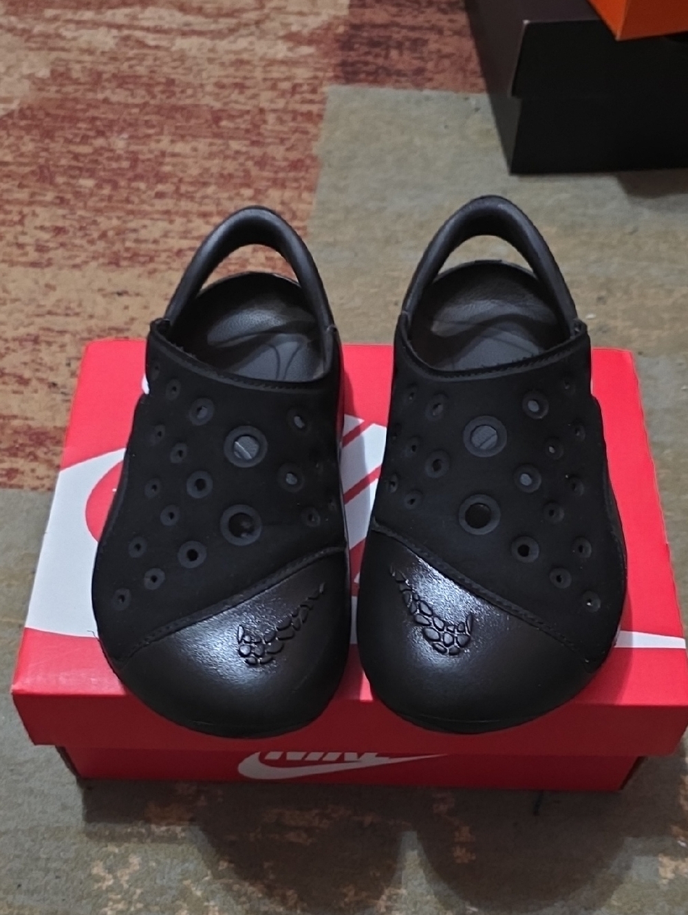 Nike Kids Black Slip-On Clog Sandals